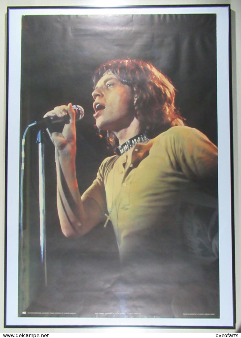 AFFICHE ORIGINALE ROCK , MICK JAGGER , ROLLING STONES 1972 , PAR DAVID REDFERN - Posters