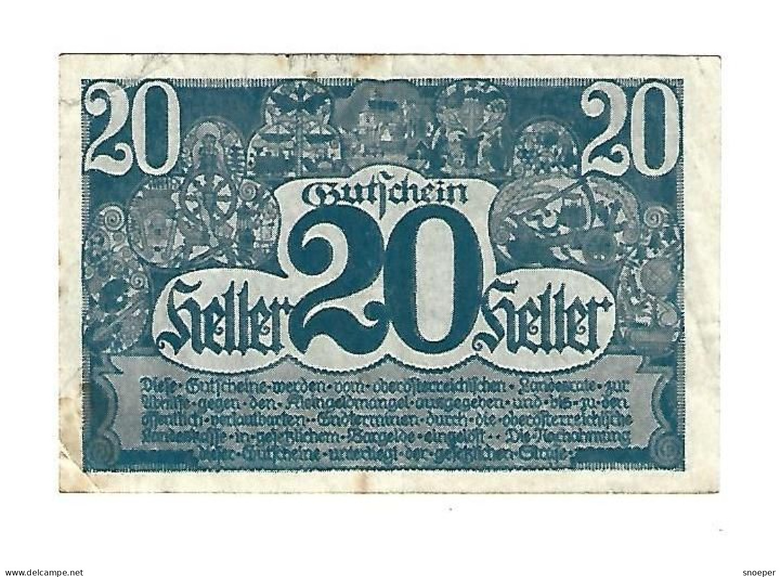 **notgeld   Austria Oberosterreich 20 Heller  692/1a - Autriche