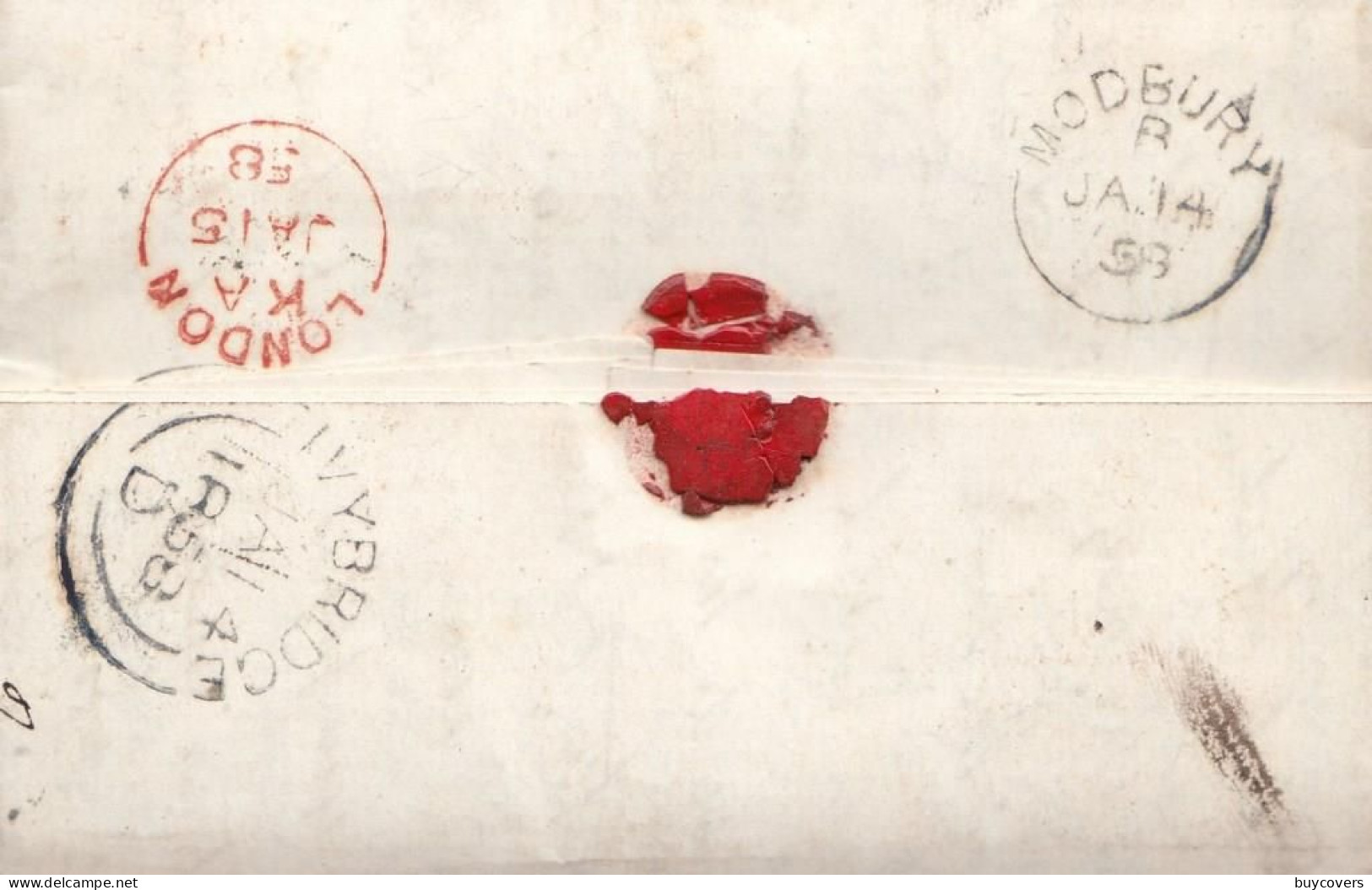 Z117 -INGHILTERRA - Via Di Mare - Lettera Con Testo Del 1858 Da Modbury A Dover Nel New Hampshire (USA) Con Lilliput - Storia Postale