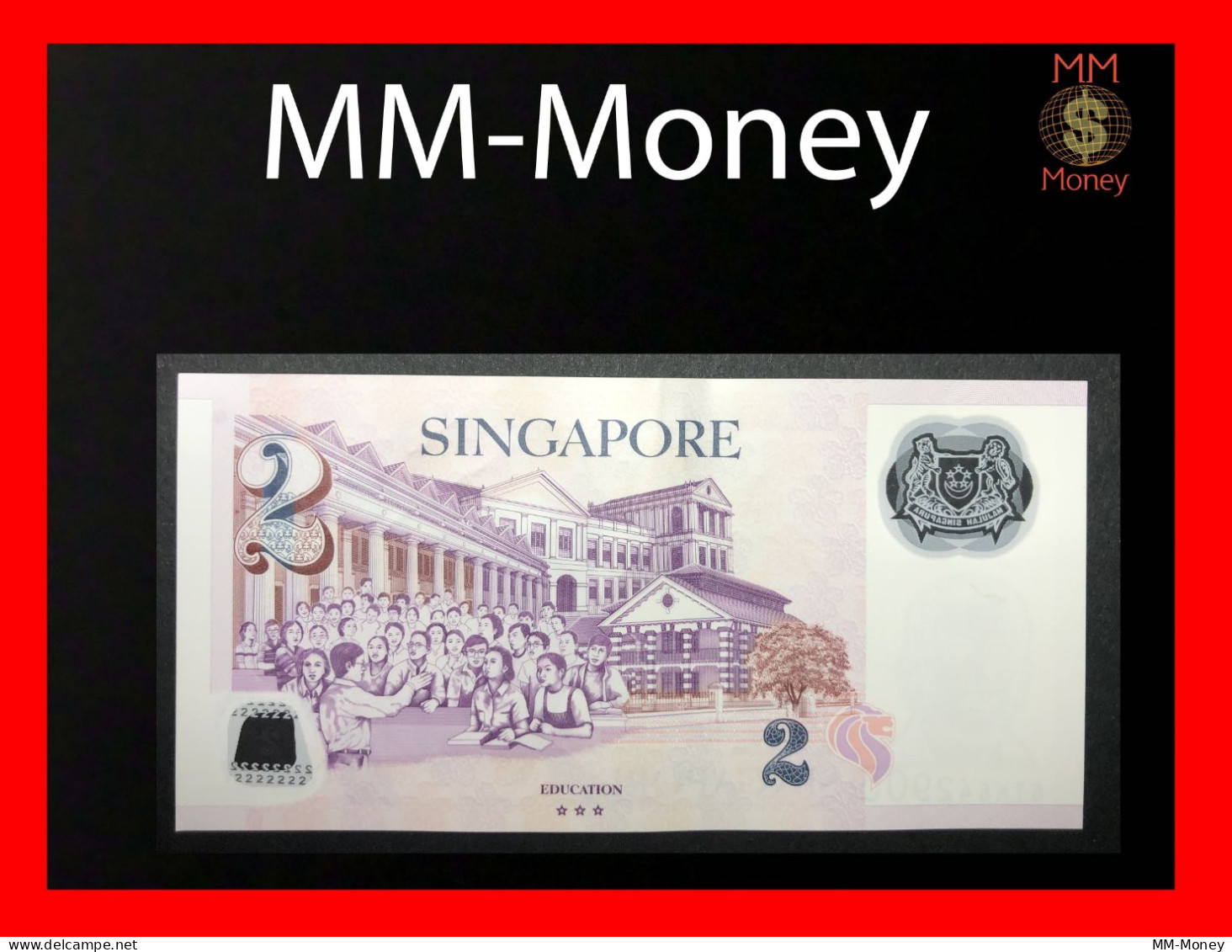 SINGAPORE 2 $ 2018  P. 46  "three Hollow Stars On Back"   Polymer   UNC - Singapore