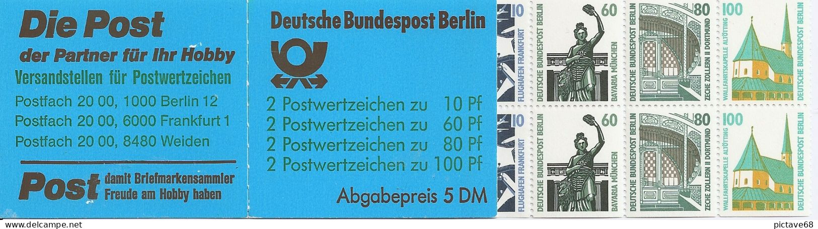 ALLEMAGNE / BERLIN / CARNET N° YVERT 795b / N° MICHEL C23 COUVERTURE BLEUE - Carnets