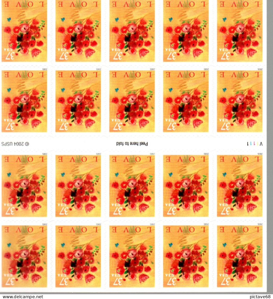 U.S.A. / CARNET N° C3628 LOVE BOUQUET - 1981-...