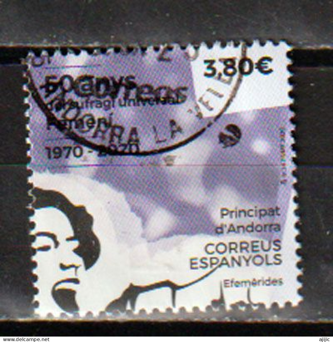 2020. 50 Aniversario Del Sufragio Universal Femenino En Andorra, Sello Usado 1ª Calidad (alto Facial) - Used Stamps