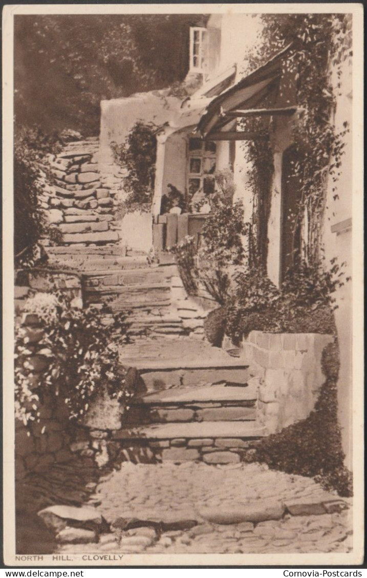 North Hill, Clovelly, Devon, C.1930s - Ashton-Ellis Postcard - Clovelly