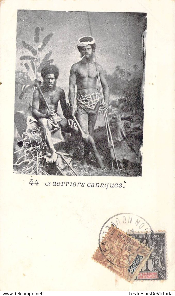 FRANCE - NOUVELLE CALEDONIE - Guerriers Canaques - Carte Postale Ancienne - Nouvelle Calédonie