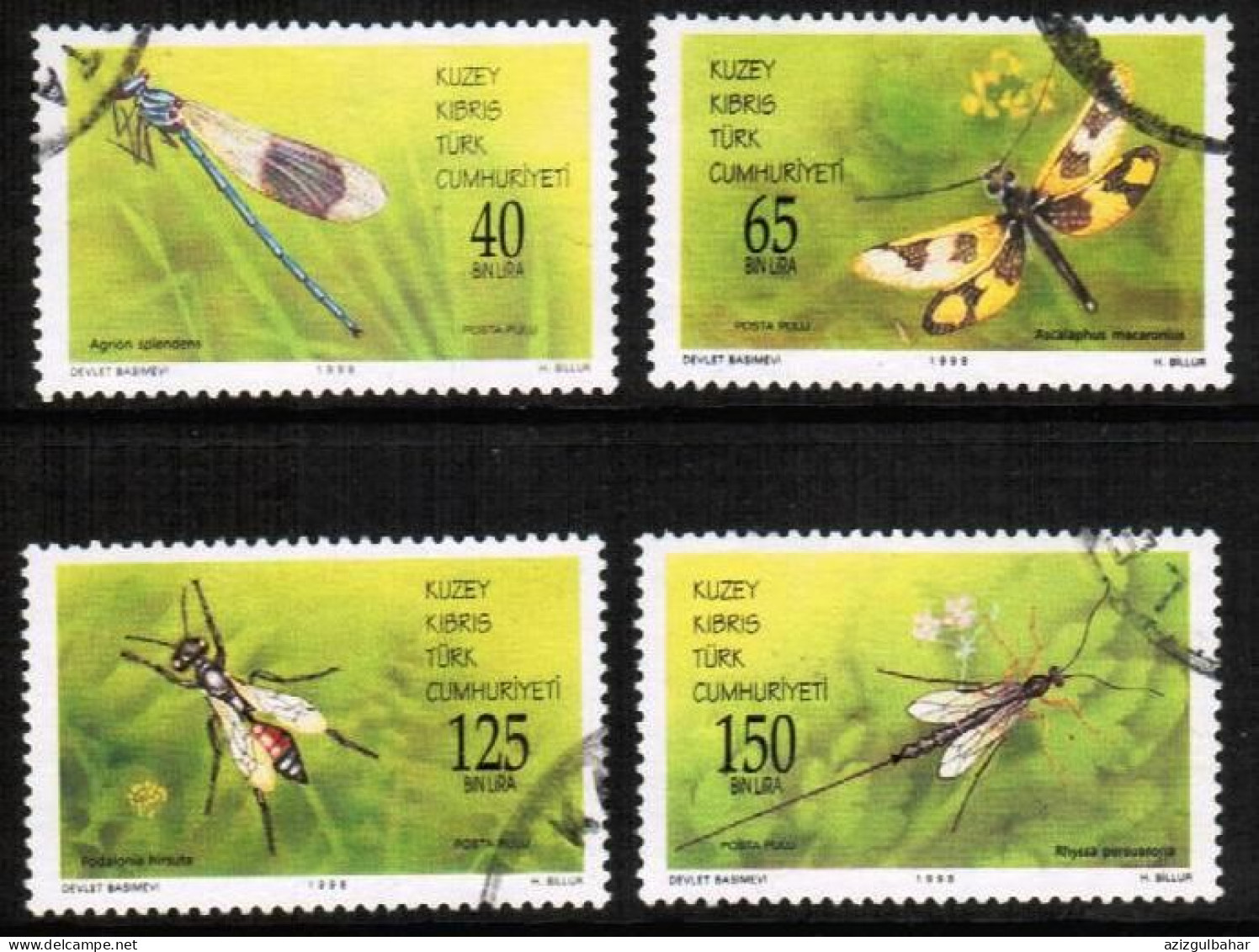 1998 - USEFUL INSECTS  - TURKISH CYPRIOT STAMPS - USED - Oblitérés