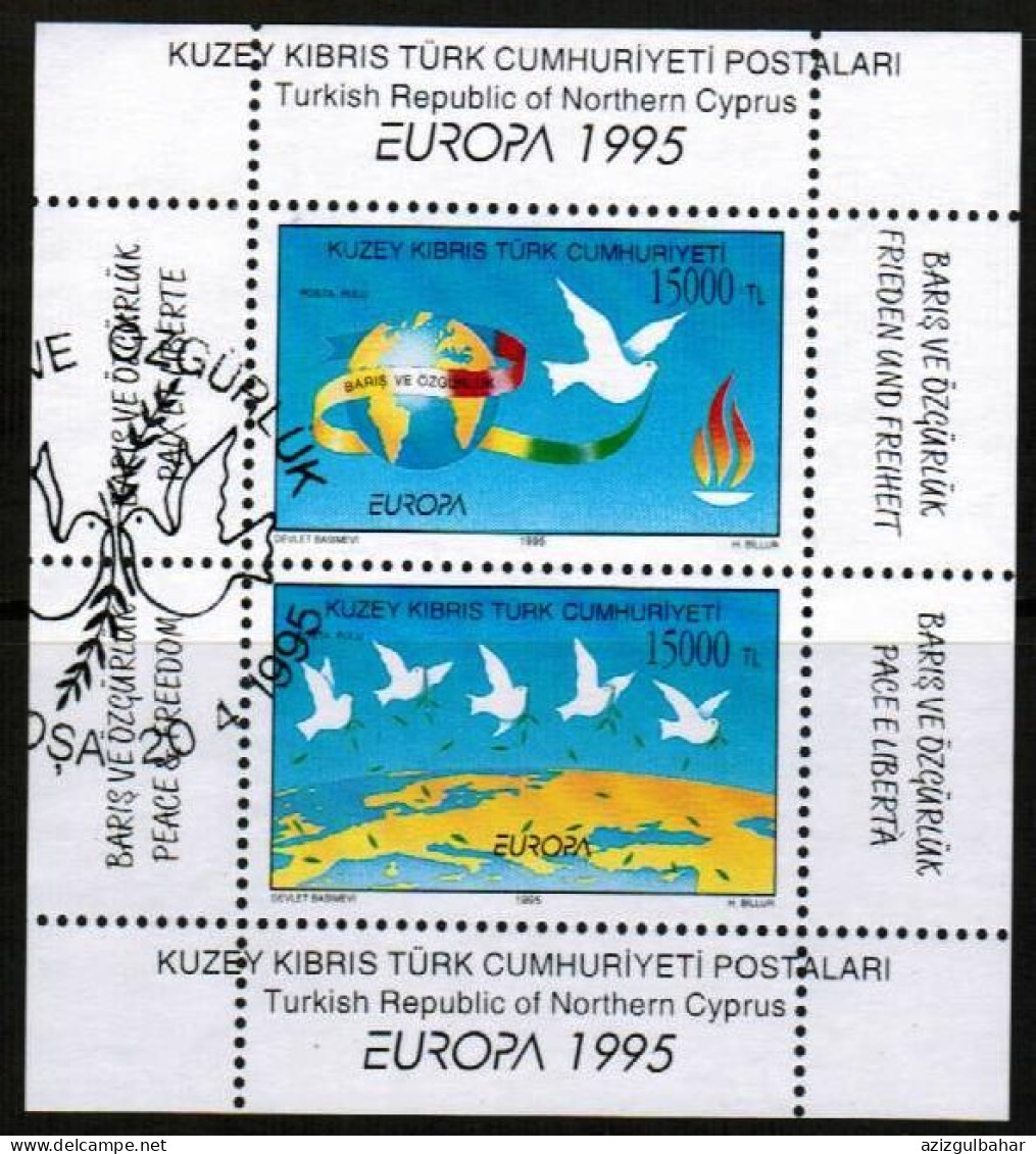 1996 - EUROPA - PEACE AND FREEDOM - TURKISH CYPRIOT STAMPS - USED BLOCK - Usados