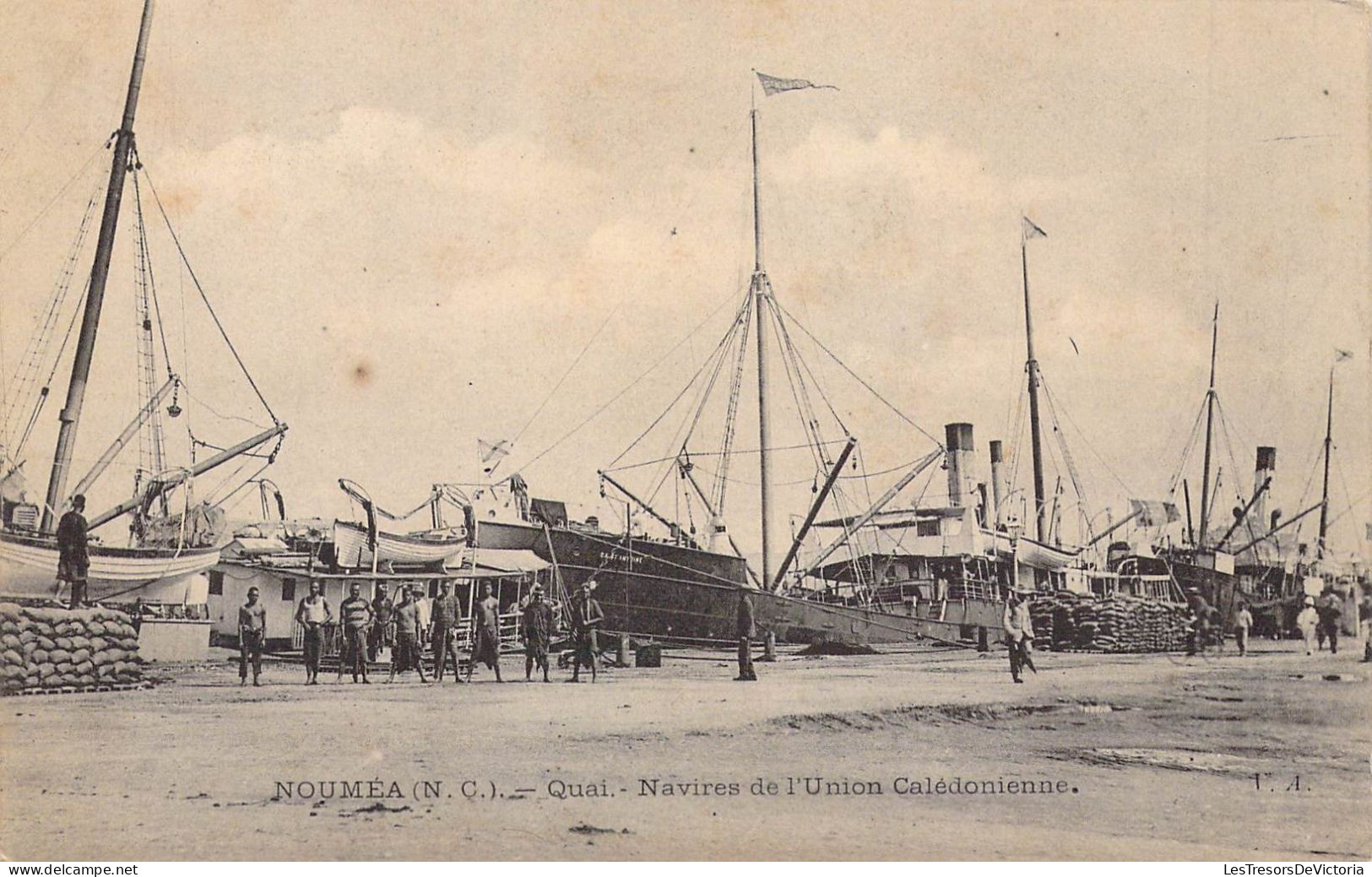 FRANCE - NOUVELLE CALEDONIE - NOUMEA - Quai - Navires De L'Union Calédonienne - Carte Postale Ancienne - Nouvelle Calédonie