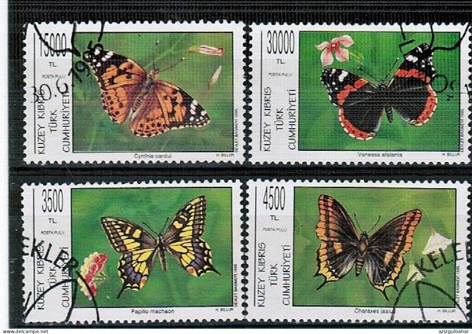 1995 - BUTTERFLIES - TURKISH CYPRIOT STAMPS - USED STAMPS - Gebraucht