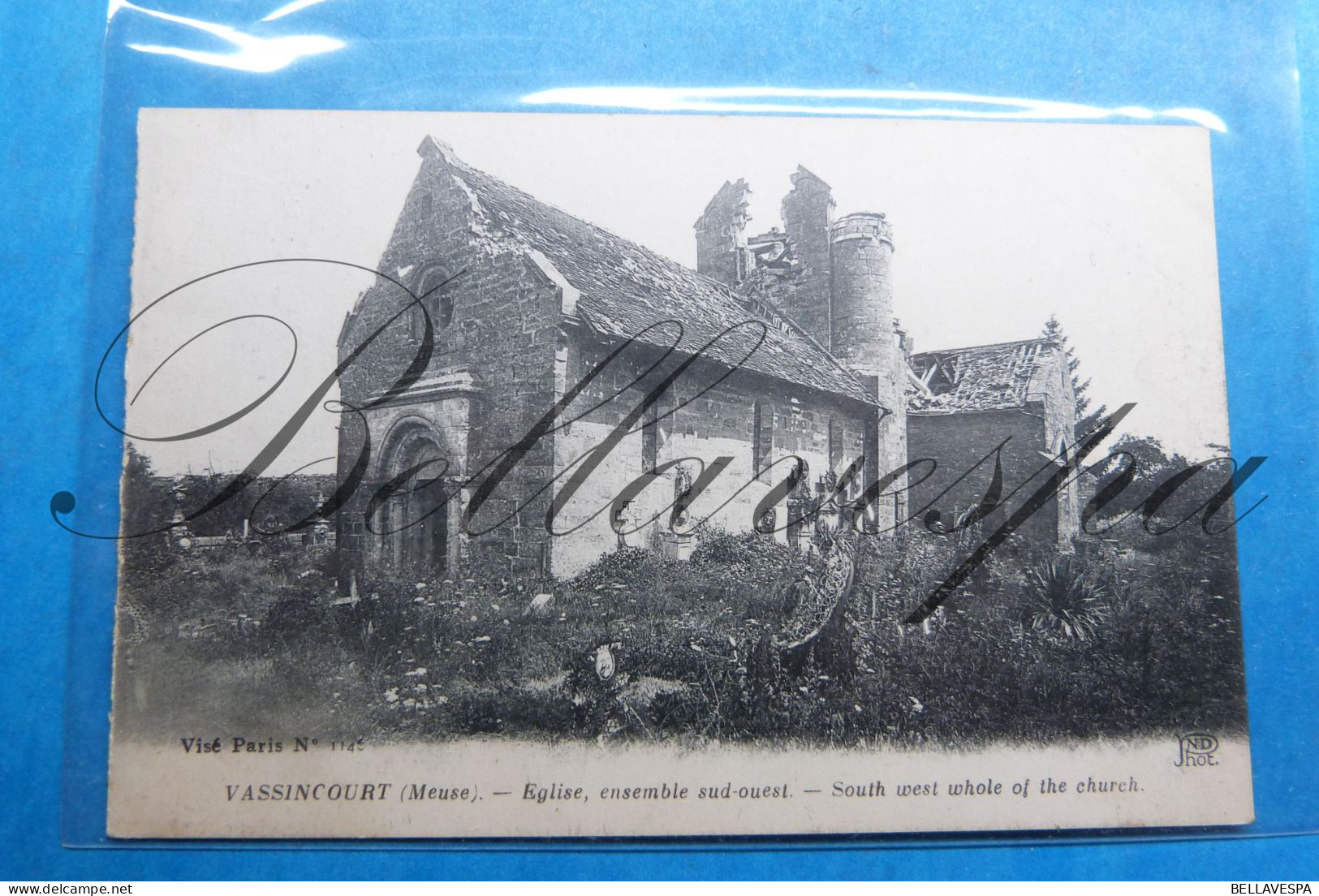 Vassincourt Eglise Ensemble  Ruines  De Guerre  Bataille De La Marne 1914-1918  D55 - Other & Unclassified