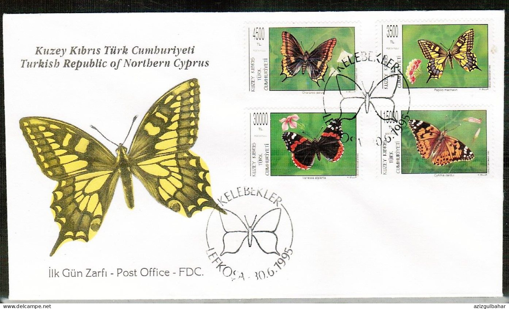 1995 - BUTTERFLIES - TURKISH CYPRIOT STAMPS - FDC - Used Stamps