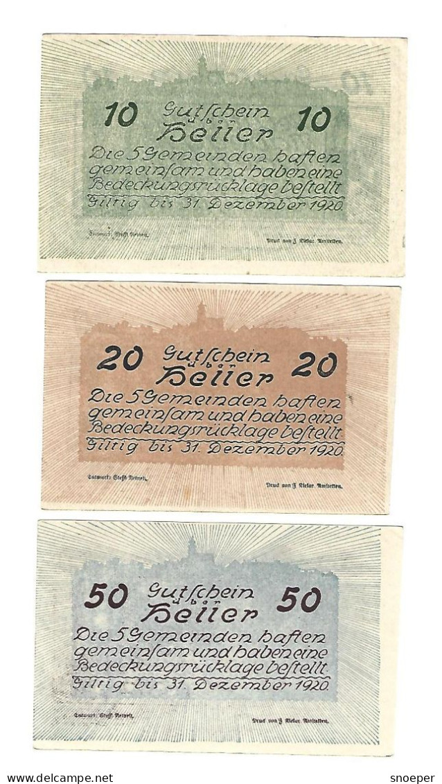 **notgeld   Austria   Neustadt A/d Donau Serie Compleet 665b Cat Val 3,00 Euro - Autriche