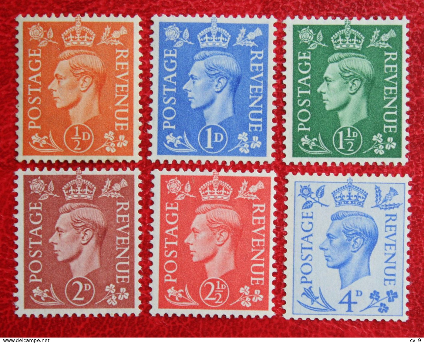 George VI Color Changed Mi 245-250 Yv 250-255 1950 1951 (1/2d= MH) POSTFRIS MNH ** ENGLAND GRANDE-BRETAGNE GREAT BRITAIN - Nuovi