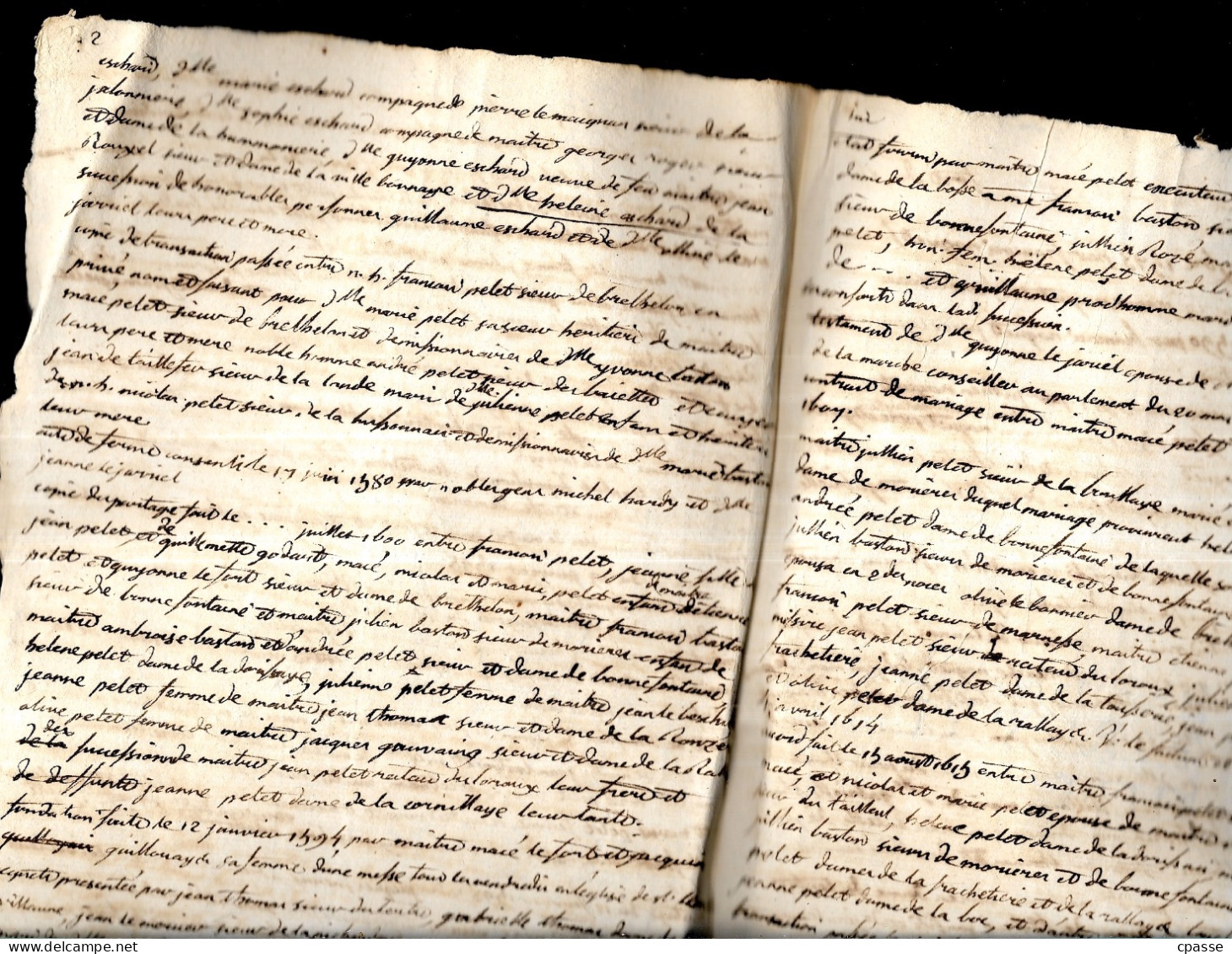 1763 Manuscrit (3 pièces) : généalogie, Droit successoral - Paroisse 35 St SAINT-LEONARD de FOUGERES