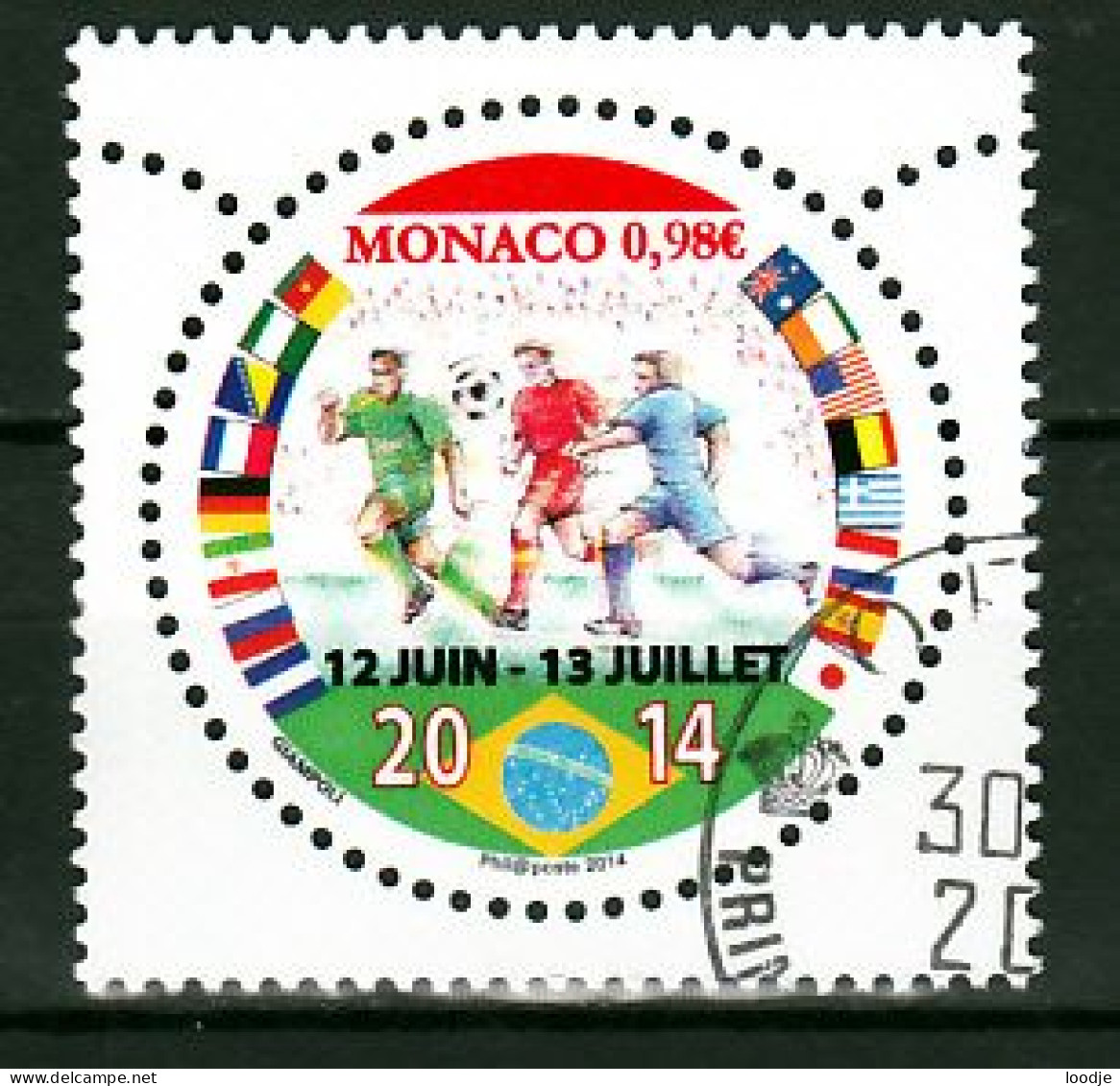 Monaco Mi 3187 W.K. Voetbal 2014  Gestempeld - Used Stamps