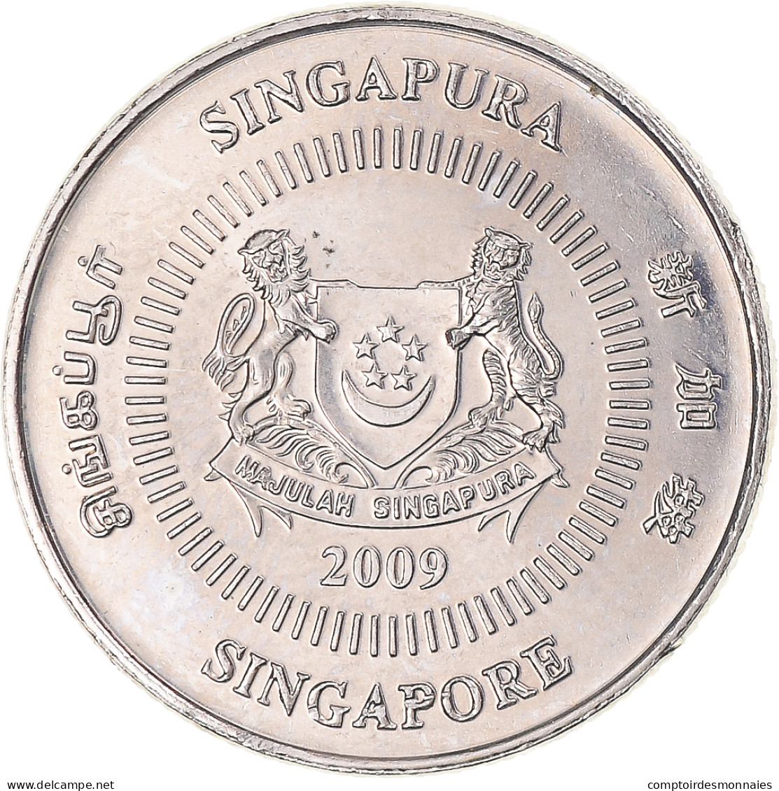 Monnaie, Singapour, 10 Cents, 2009 - Singapour