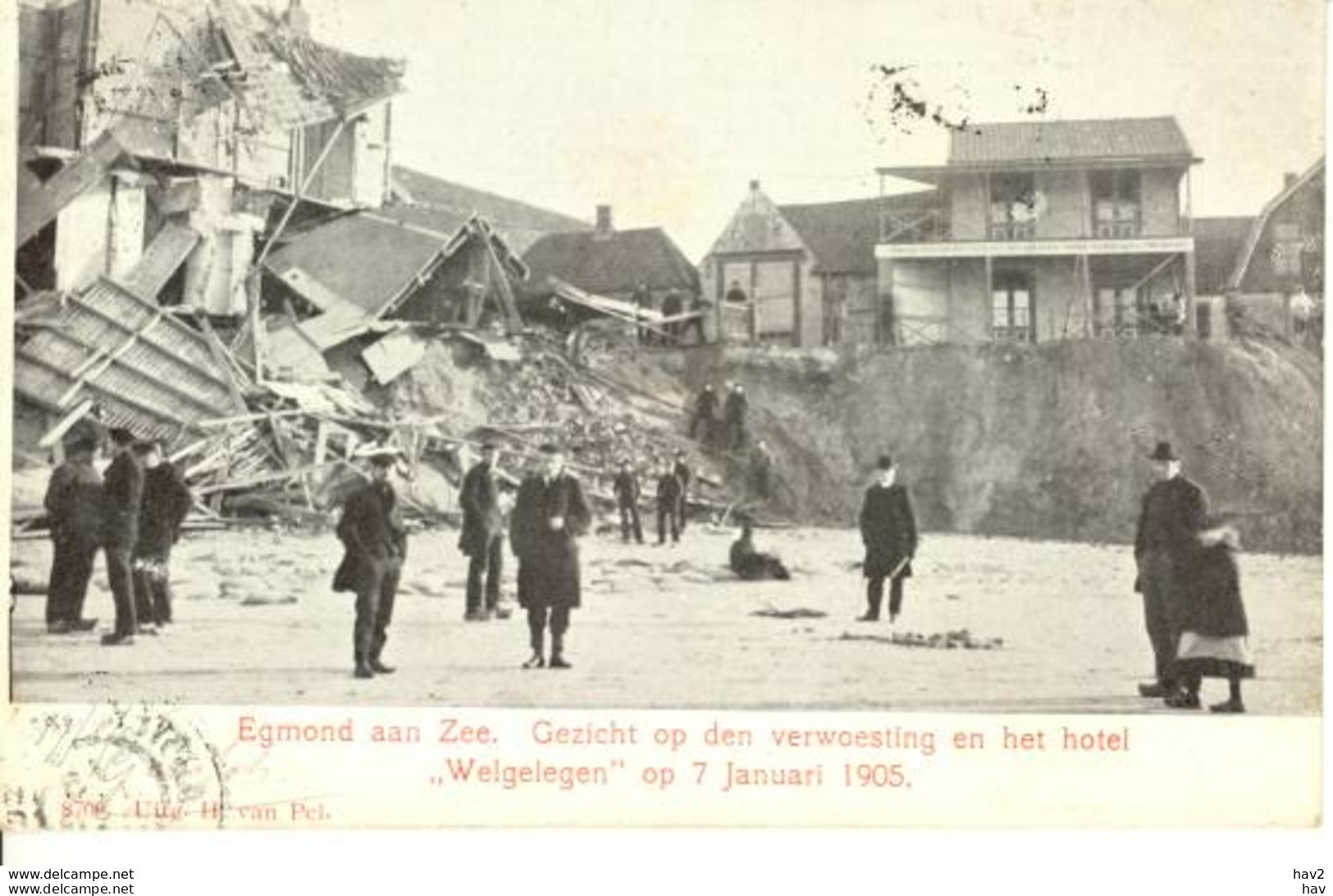 Egmond Zee Verwoesting Hotel Welgelegen 3894 - Egmond Aan Zee