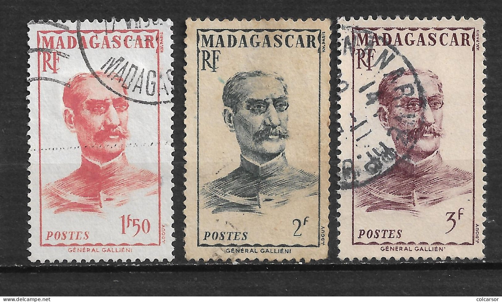 MADAGASCAR N°308/9/10 " GALLIÉNI " - Usati