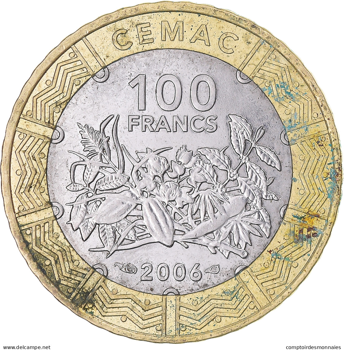 Monnaie, États De L'Afrique Centrale, 100 Francs, 2006 - República Centroafricana