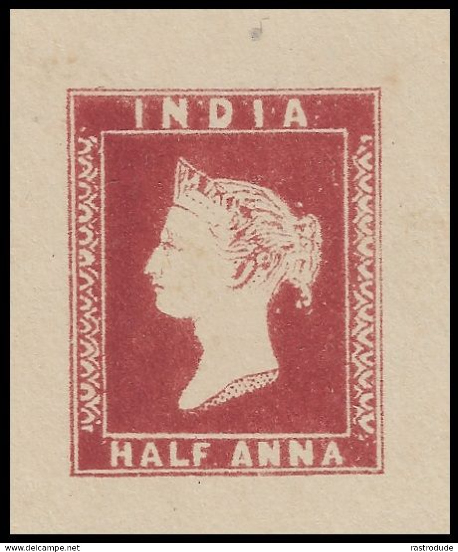 INDIA 1854 ½ A CAPT. THULLIER LITH. ESSAY SHEETLET, SPENCE Nº.68 172mm X 108mm - 1854 Compagnia Inglese Delle Indie