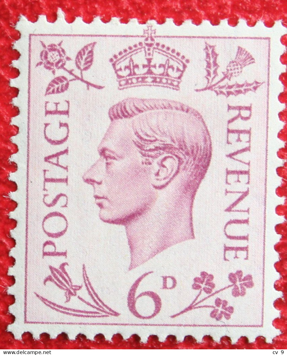 6d George VI (Mi 206 Yv 217) 1937-1942 1939 Ongebruikt MH * ENGLAND GRANDE-BRETAGNE GB GREAT BRITAIN - Nuevos