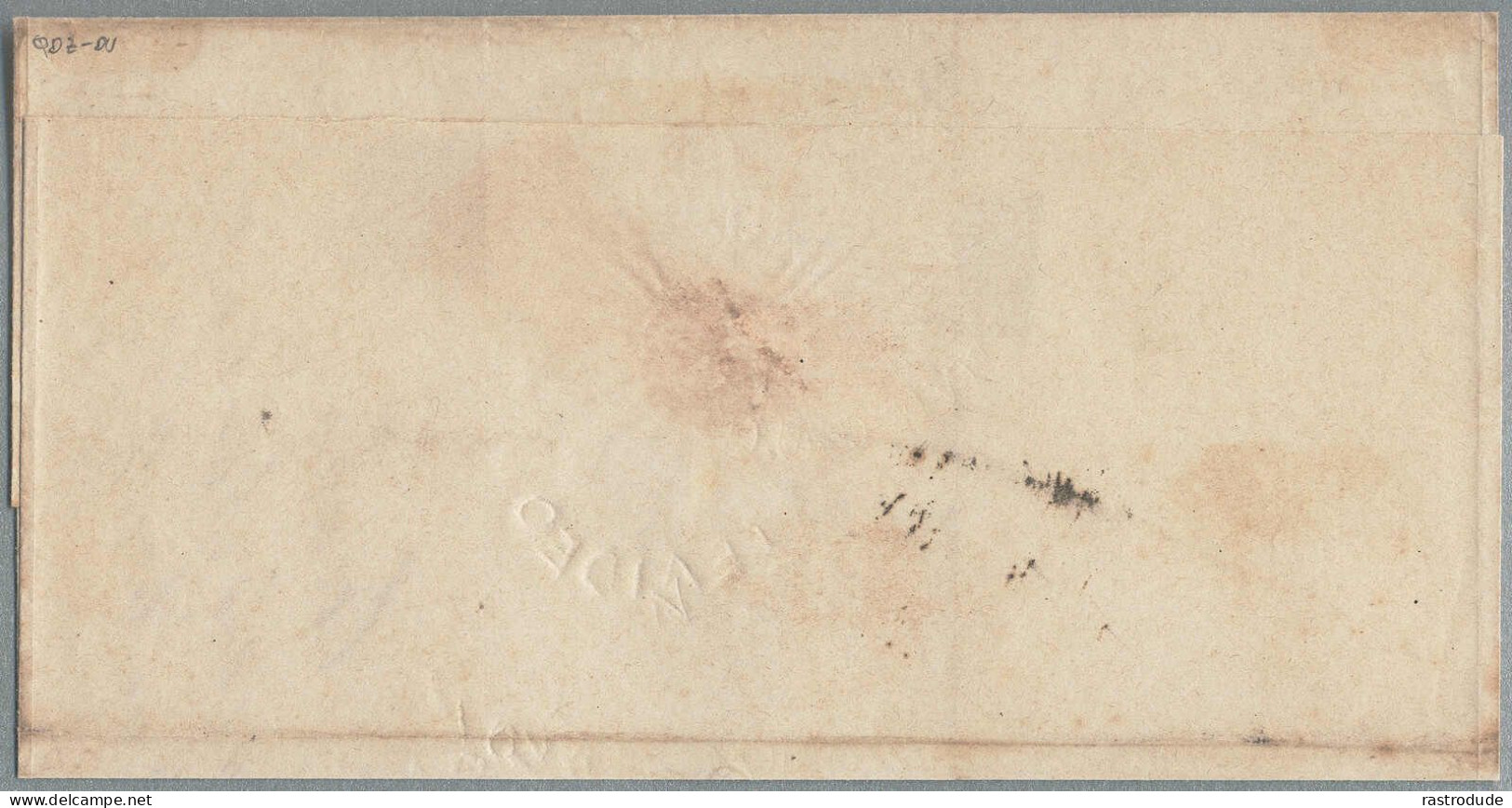 1852 ENTIRE BRAZIL TO ARGENTINA VIA MONTEVIDEO, URUGUAY - VERY RARE HANDSTAMP. CERT. ROCHA - Uruguay