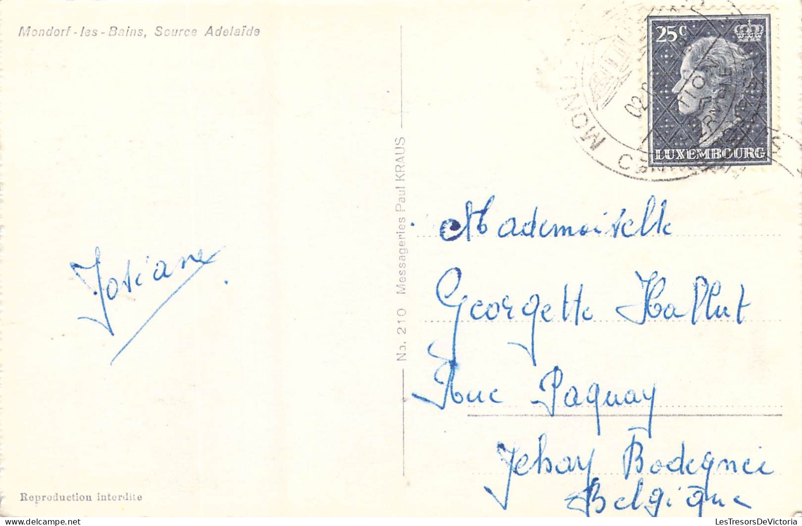 LUXEMBOURG - Mondorf-les-Bains - Source Adelaïde - Carte Postale Ancienne - Bad Mondorf
