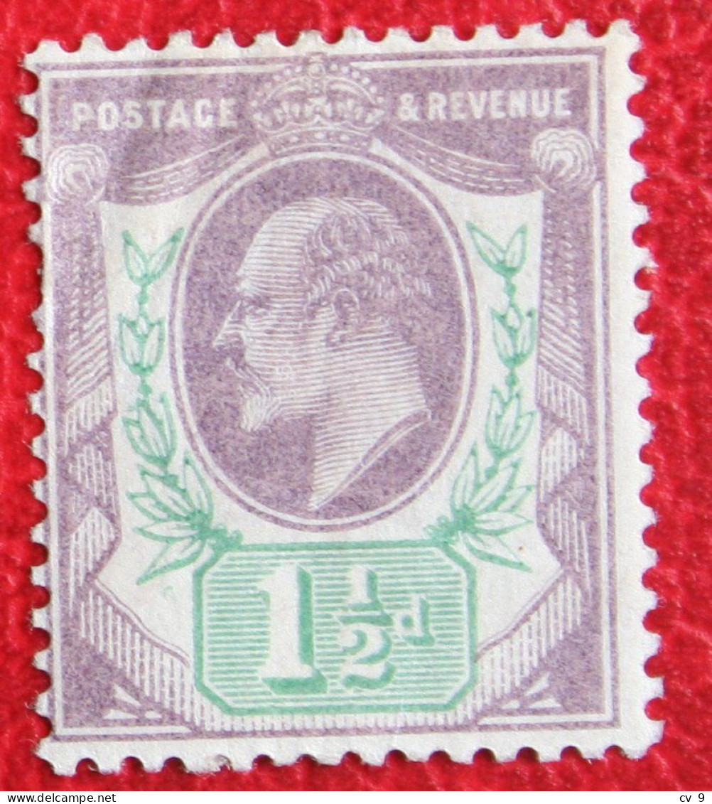 See Pictures 1½ D Three Half King Edward VII (Mi 105 Yv 108) 1902 Ongebruikt MH ENGLAND GRANDE-BRETAGNE GB GREAT BRITAIN - Ungebraucht