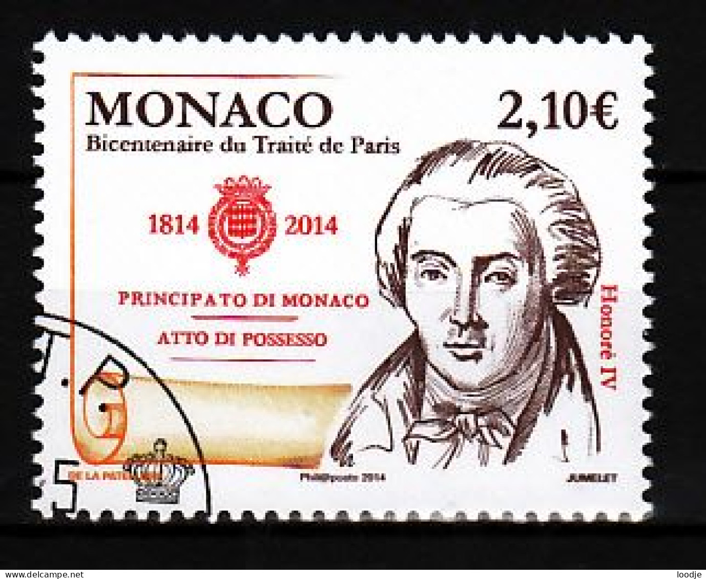 Monaco Mi 3188 Verdrag Van Parijs Gestempeld - Used Stamps