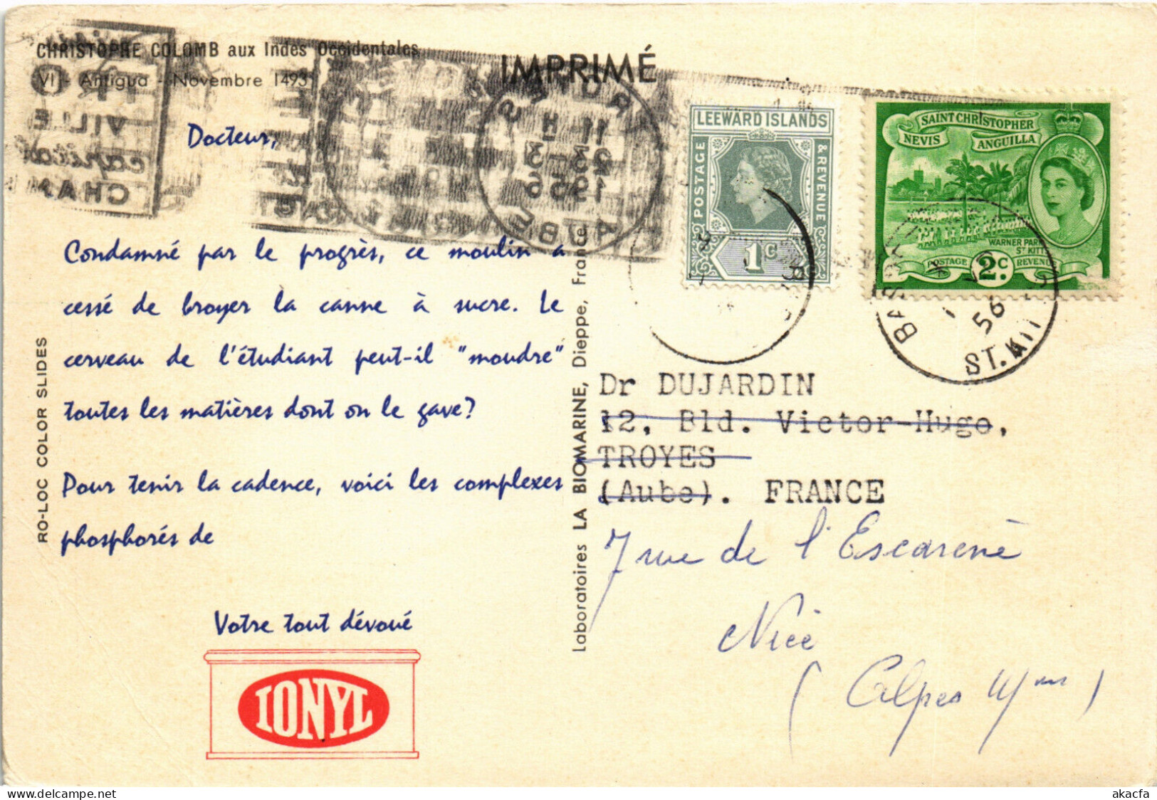 PC DOMINICAN REPUBLIC, CHRISTOPHE COLOMB AUX INDES, Vintage Postcard (b48519) - Dominica