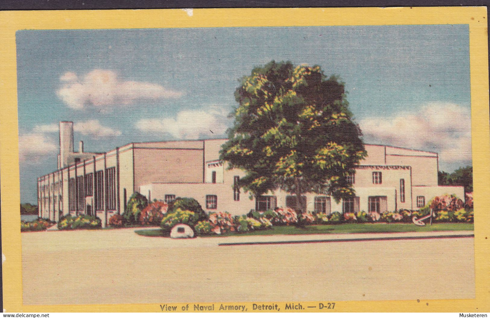 United States PPC D27 - View Of Naval Armory Michigan Liberty News Co. (2 Scans) - Detroit