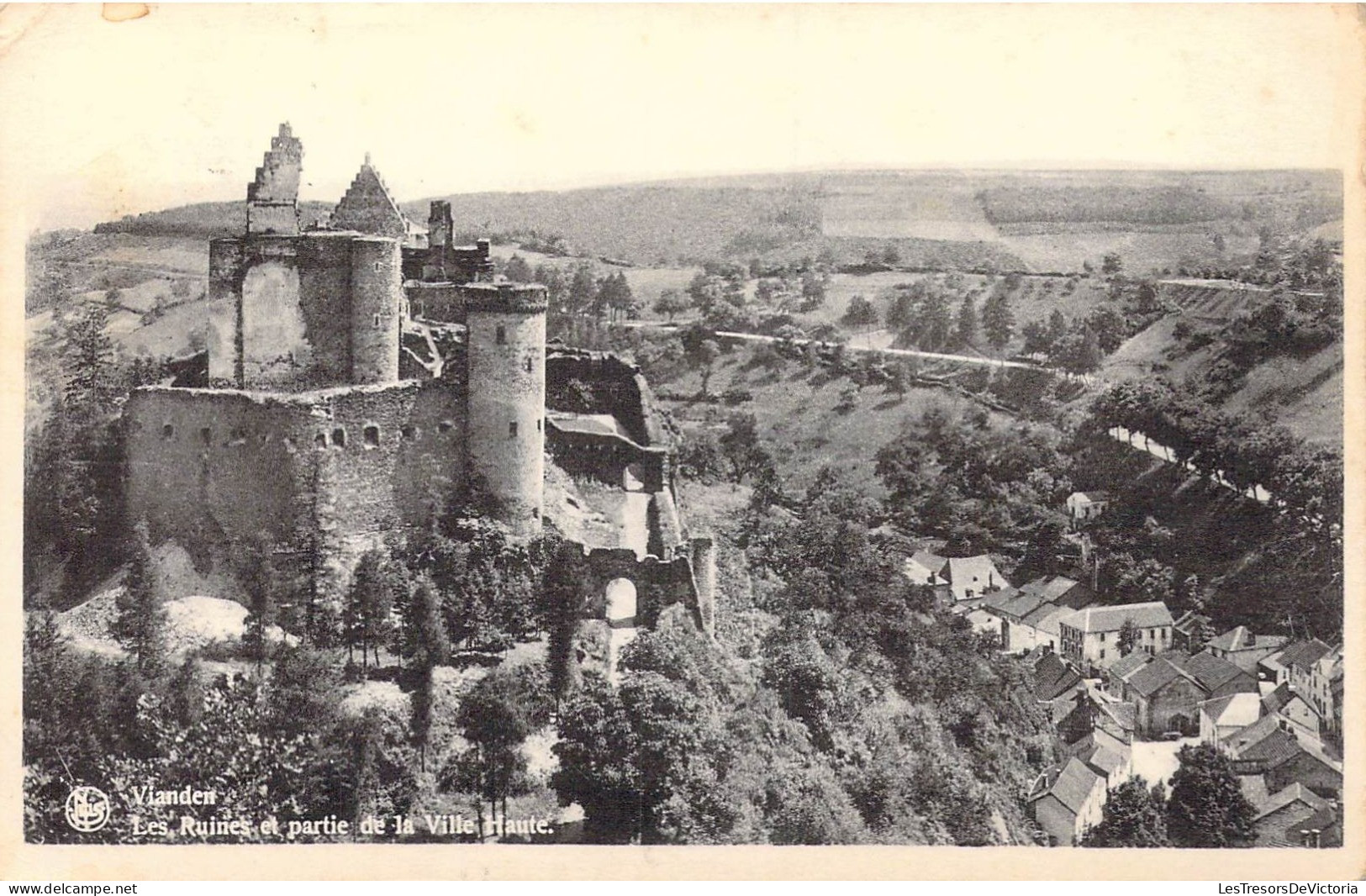 LUXEMBOURG - Vianden - Les Ruines Et Partie De La Ville Haute - Carte Postale Ancienne - Vianden