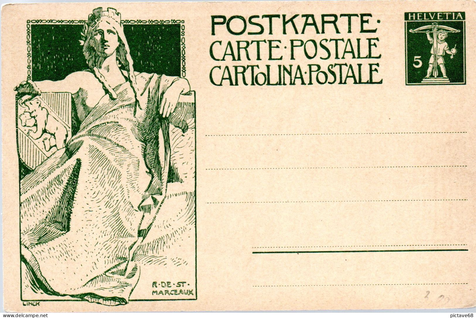 SUISSE / ENTIER POSTAL / CARTE POSTALE DE 5 Cts VERT ARBALETE  MONUMENT DE L'UPU - Postwaardestukken