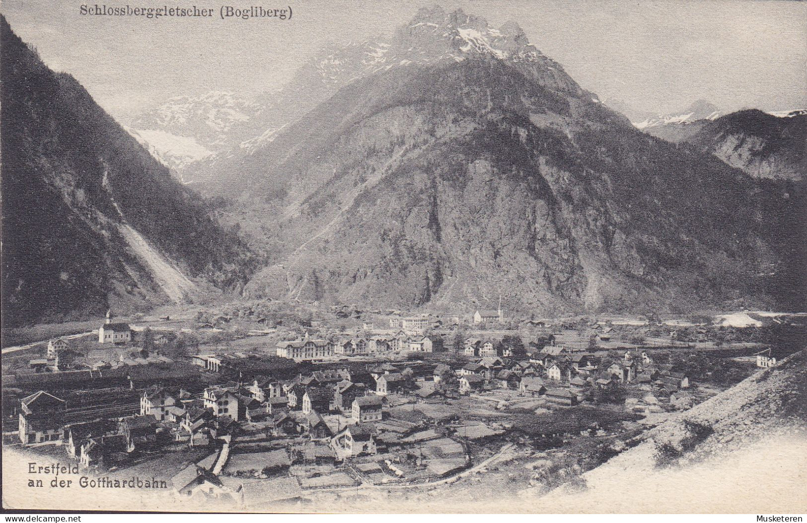 Switzerland PPC Erstfeld An Der Gotthardbahn Schlossberggletscher (Bogliberg) Verlag Frau Marty Baumann, Papeterie - Erstfeld