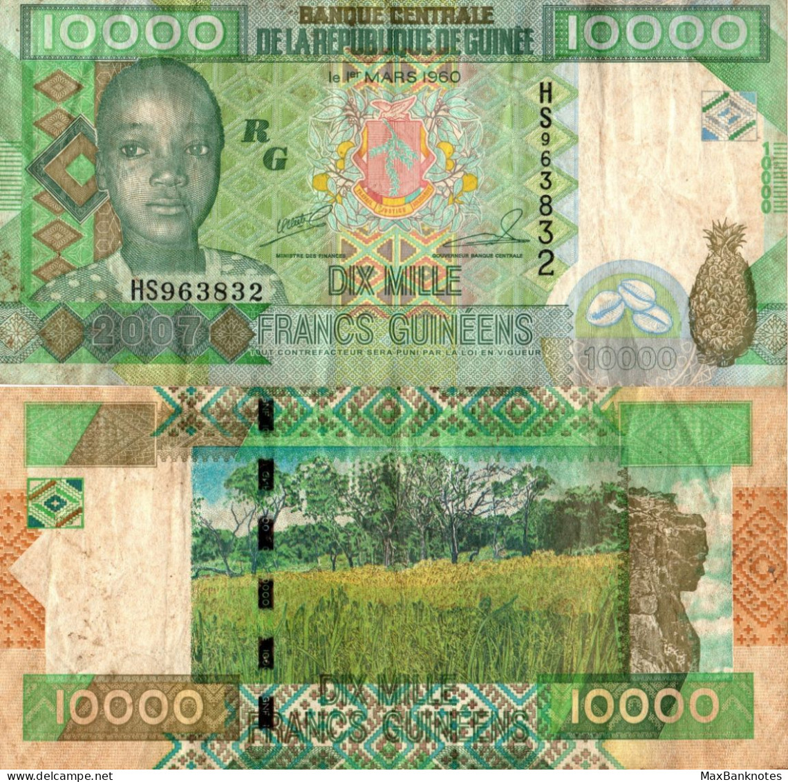 Guinea / 10.000 Francs / 2007 / P-42(a) / VF - Guinea