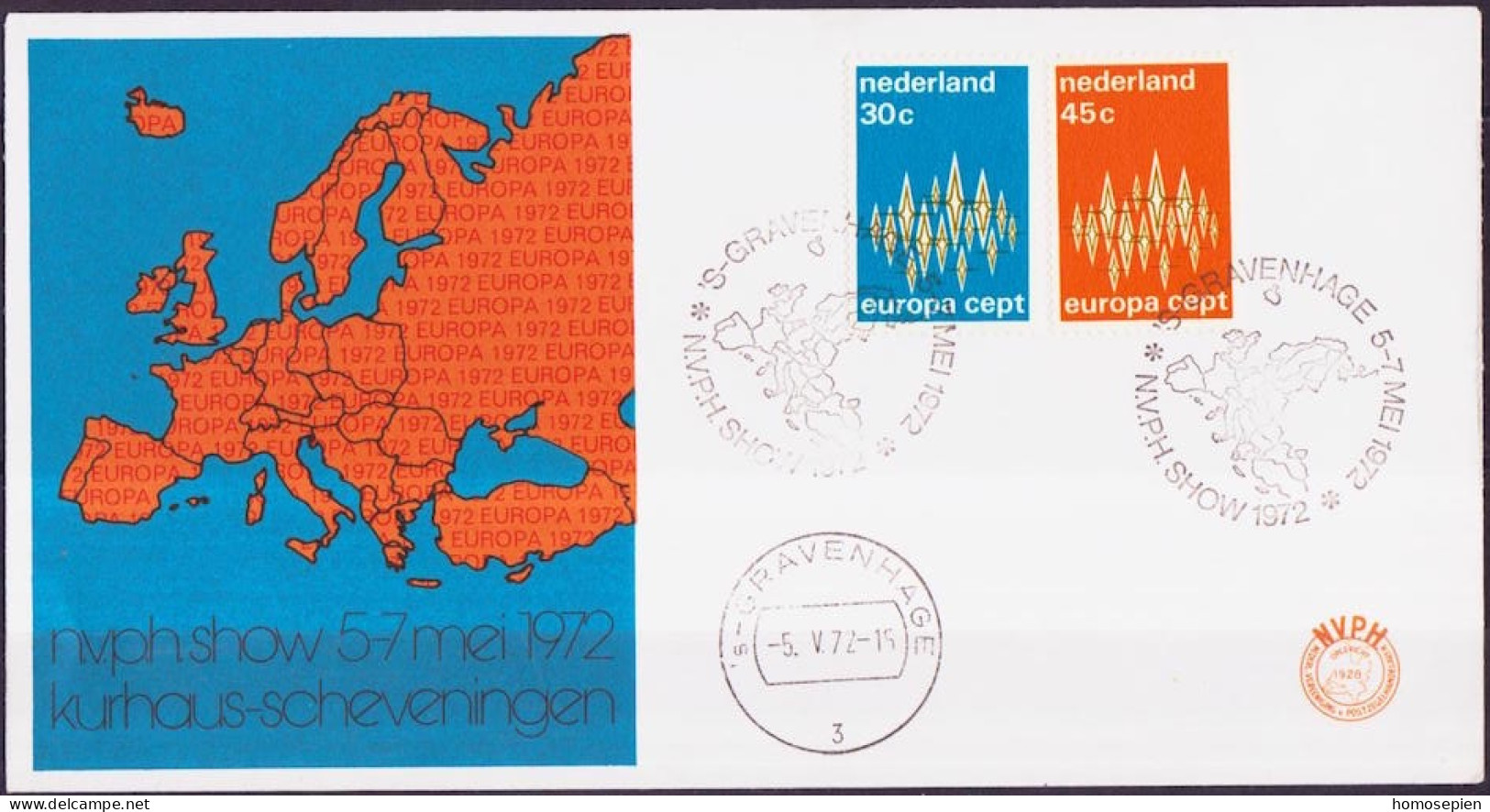 Europa CEPT 1972 Pays Bas - Netherlands - Niederlande FDC2 Y&T N°958 à 959 - Michel N°987 à 988 - 1972