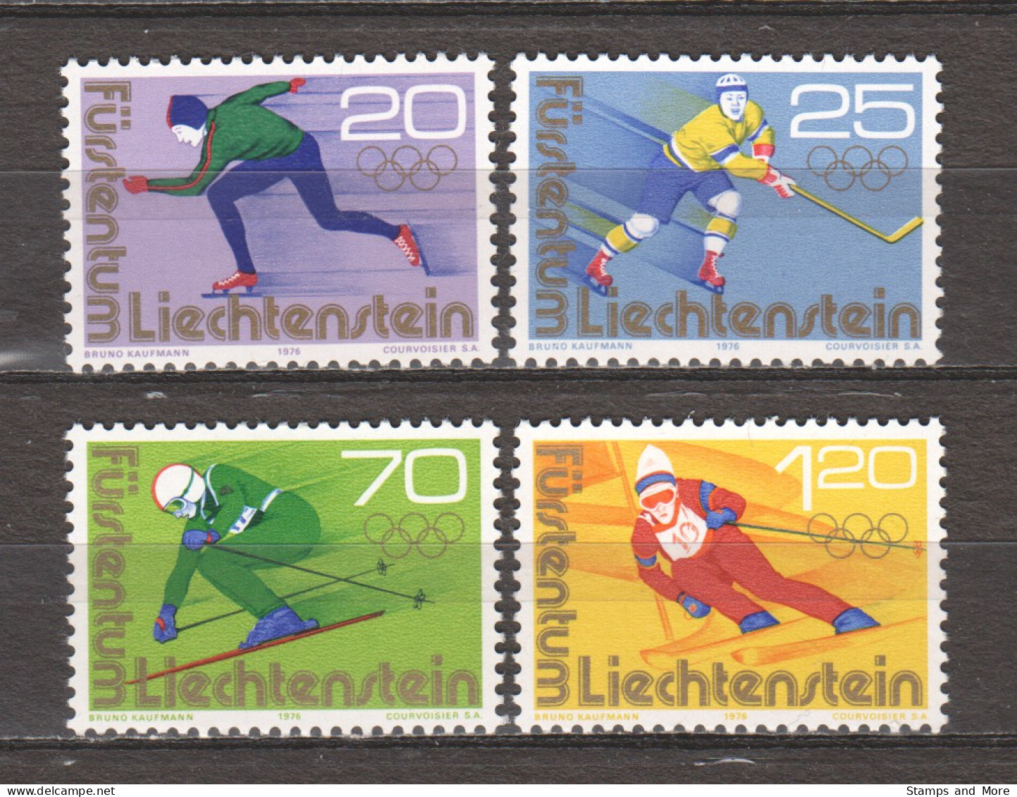 Liechtenstein 1975 Mi 635-638 MNH WINTER OLYMPICS INNSBRUCK 1976  - Winter 1976: Innsbruck