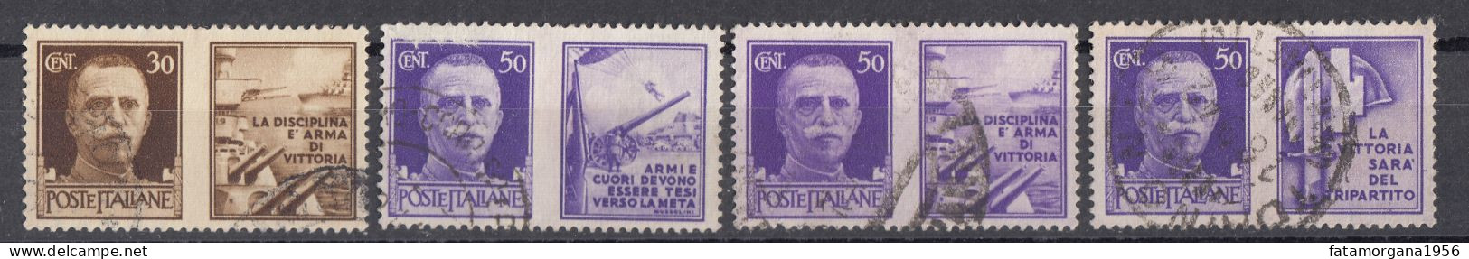 ITALIA -  PROPAGANDA DI GUERRA - 1942 - Lotto Di 4 Valori Usati: Unificato 5, 9, 10 E 12. - Propagande De Guerre