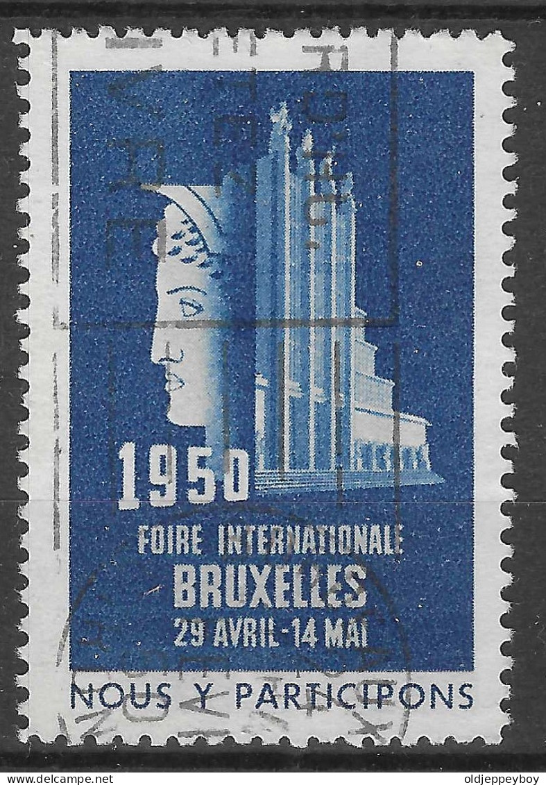 1950 FOIRE INTERNATIONAL BRUXELLES NOUS Y PARTICIPONS  VIGNETTE Reklamemarke Cinderella   - Erinnofilia