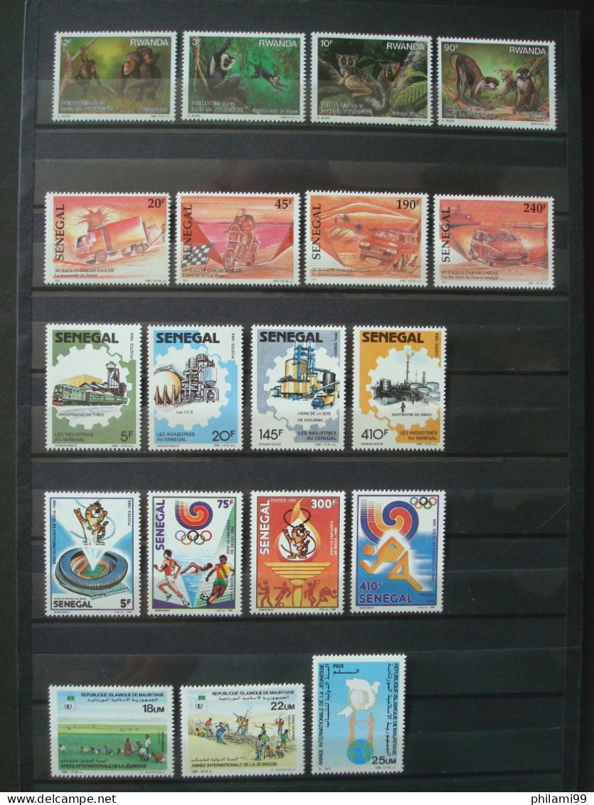 WORLD MNH** 3 SCANS / AFRICA / RWANDA, SENEGAL,... - Collections (sans Albums)