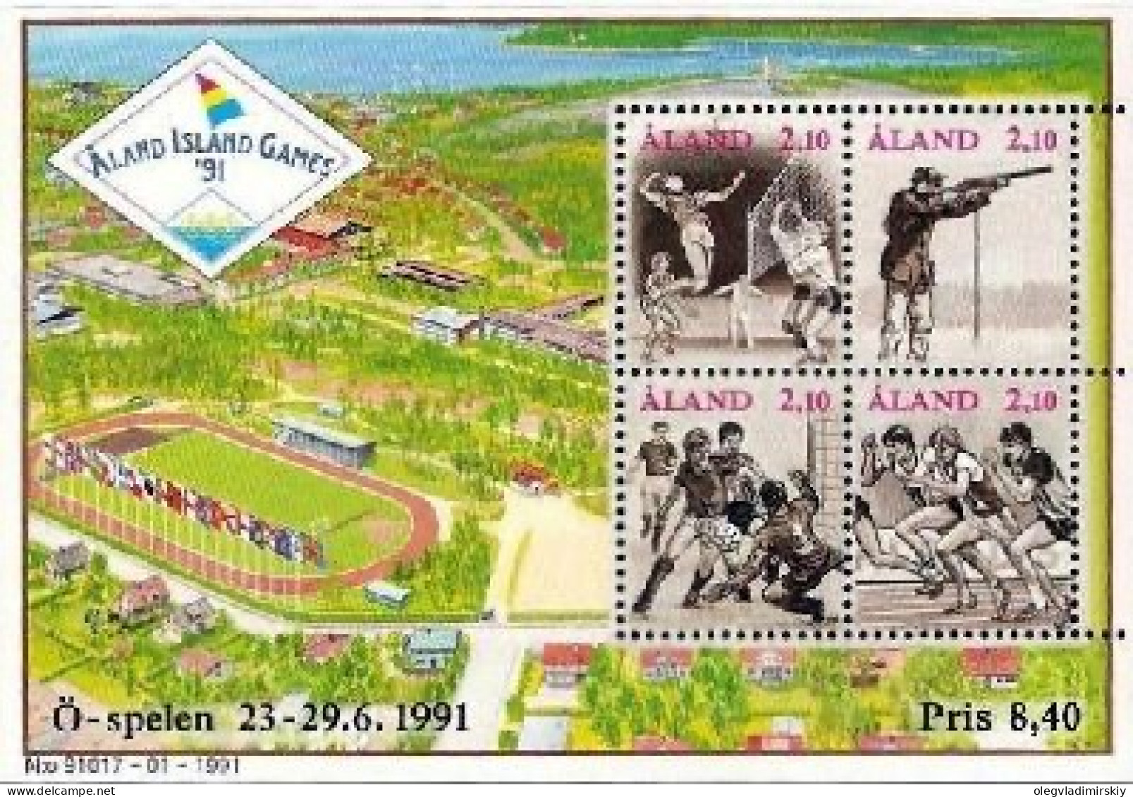 Aland Islands Åland Finland 1991 Aland Island Games Football Soccer Volleyball Etc Set Of 4 Stamps In Block Mint - Volley-Ball