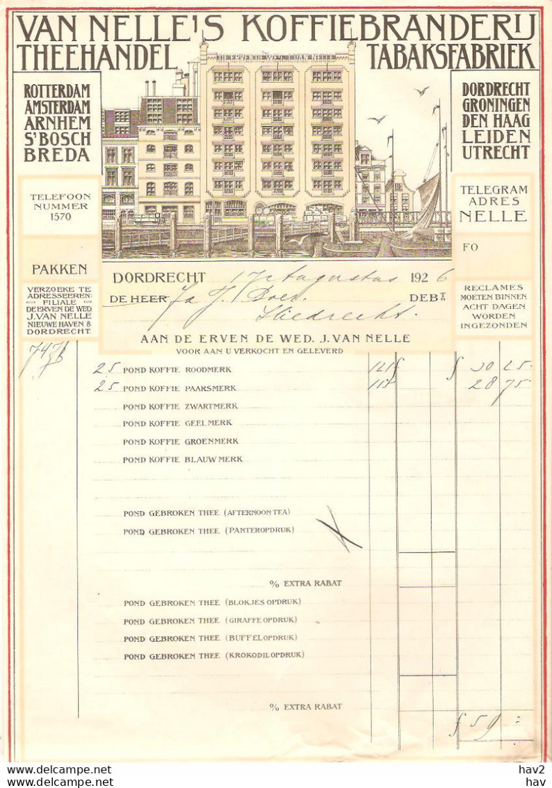 Dordrecht Briefhoofd Op Nota Van Nelle 1926 KE3970 - Niederlande