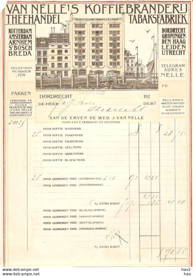 Dordrecht Briefhoofd Op Nota Van Nelle 1926 KE3967 - Pays-Bas