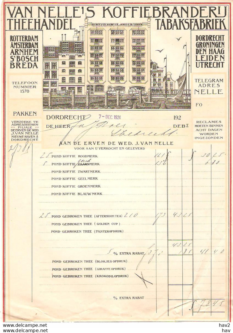 Dordrecht Briefhoofd Op Nota Van Nelle 1926 KE3964 - Nederland
