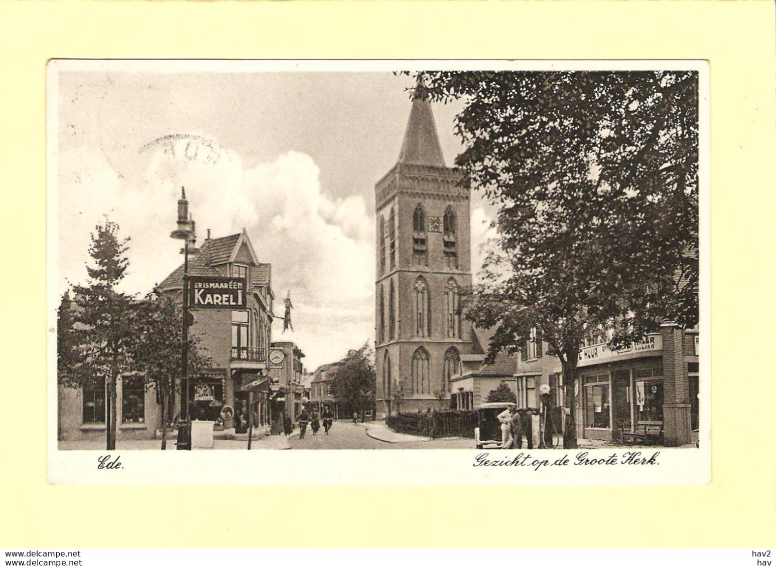 Ede Gezicht Op Groote Kerk Tankstation 1939RY35609 - Ede