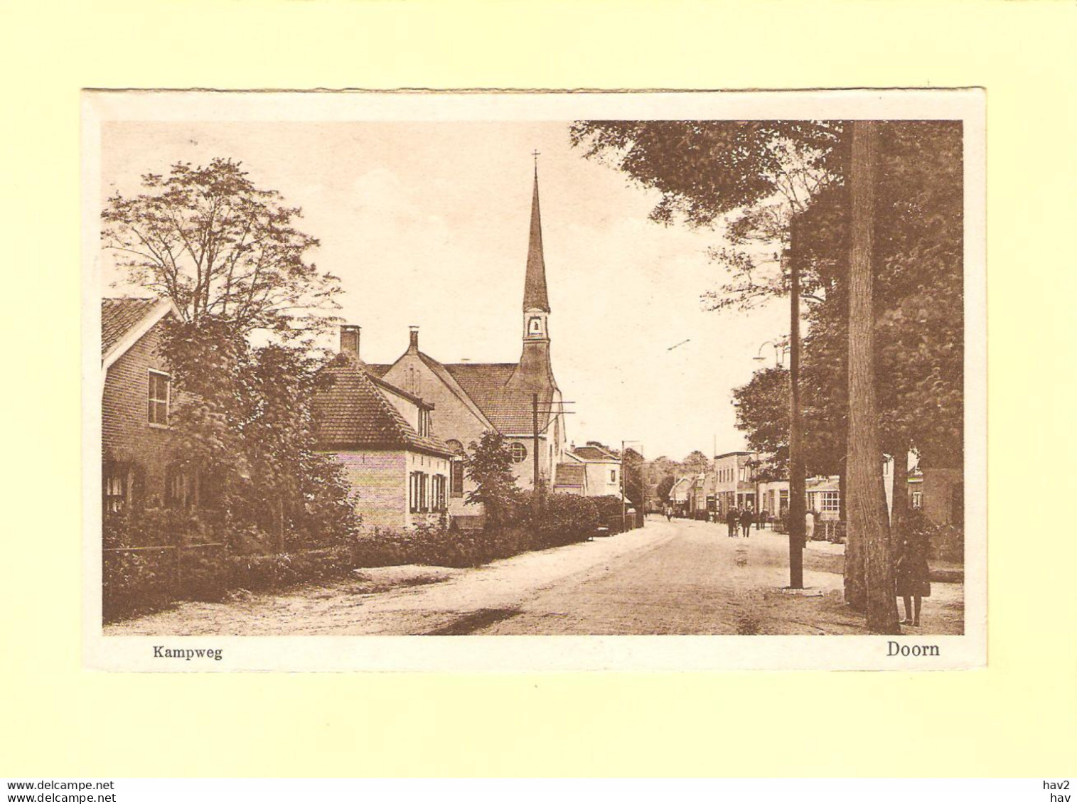 Doorn Kampweg Met Kerk Links 1928 RY35503 - Doorn