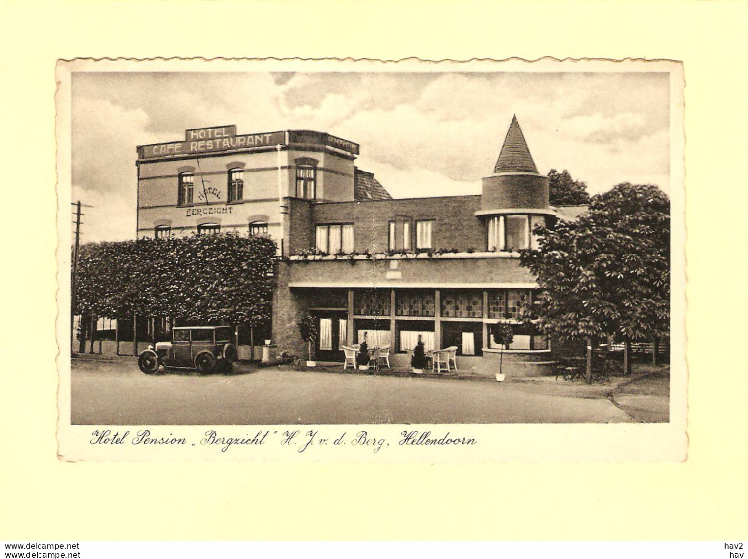 Hellendoorn Hotel Bergzicht Auto Ca.1939 RY35482 - Hellendoorn