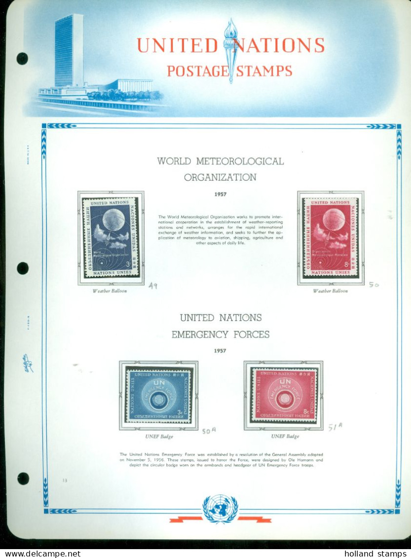 UNITED NATIONS VINTAGE COLLECTION FROM 1951 - 1977 * MNH * HISTORIC ALBUM BY WASHINGTON PRESS 81 SCANS