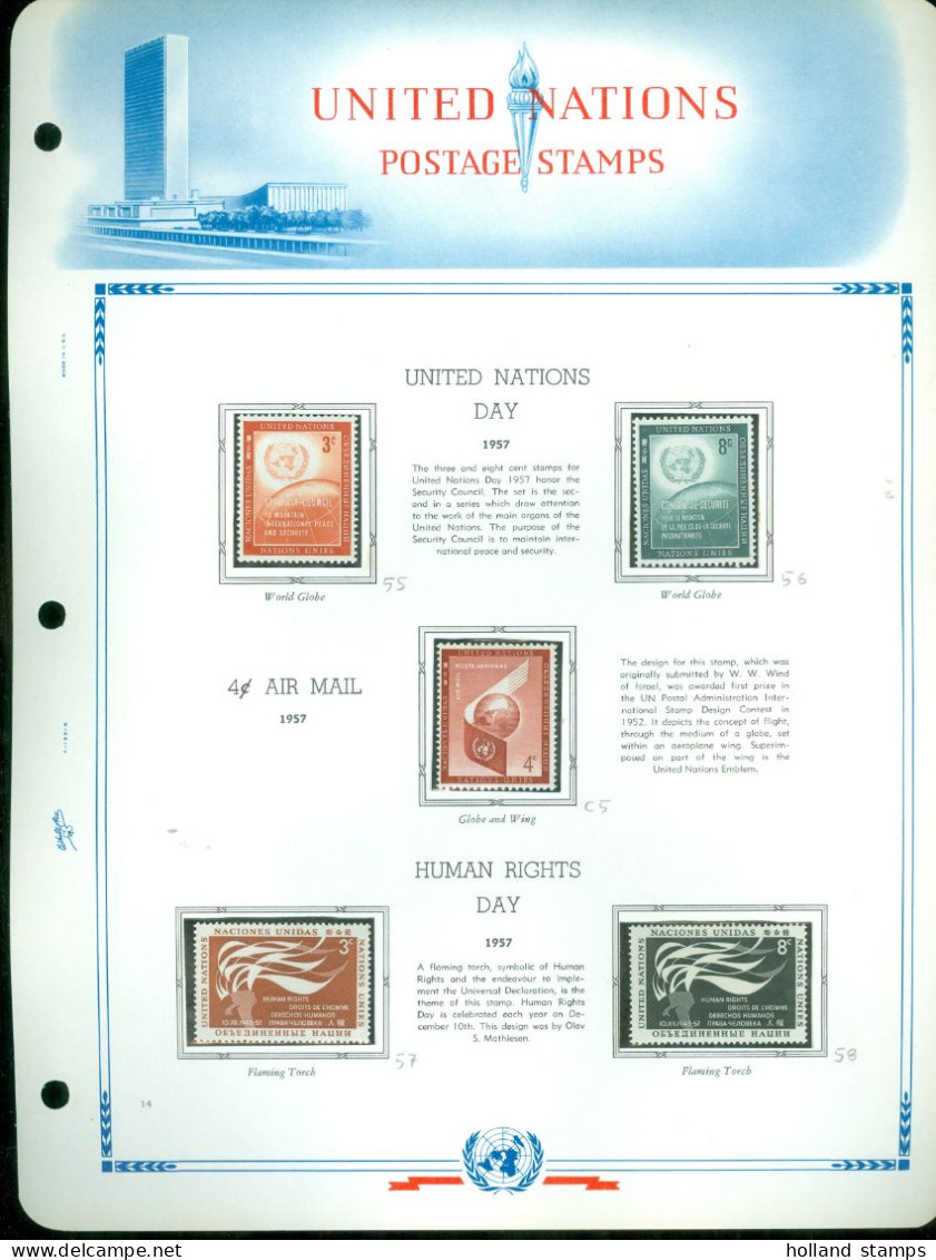 UNITED NATIONS VINTAGE COLLECTION FROM 1951 - 1977 * MNH * HISTORIC ALBUM BY WASHINGTON PRESS 81 SCANS