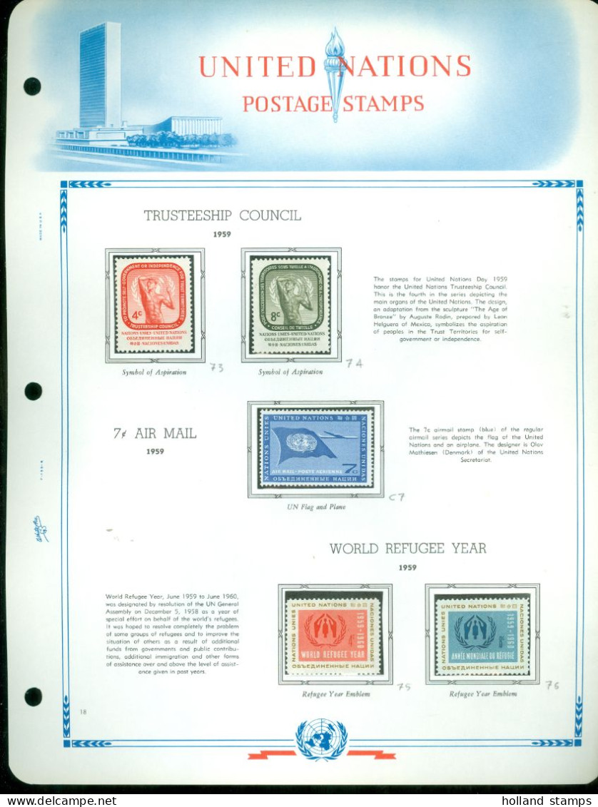 UNITED NATIONS VINTAGE COLLECTION FROM 1951 - 1977 * MNH * HISTORIC ALBUM BY WASHINGTON PRESS 81 SCANS